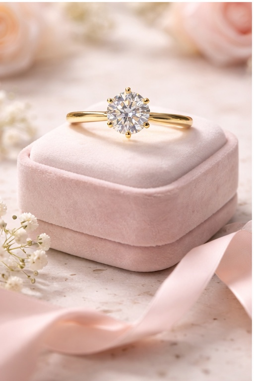 Dani Round Cut Lab Diamond Engagement Ring