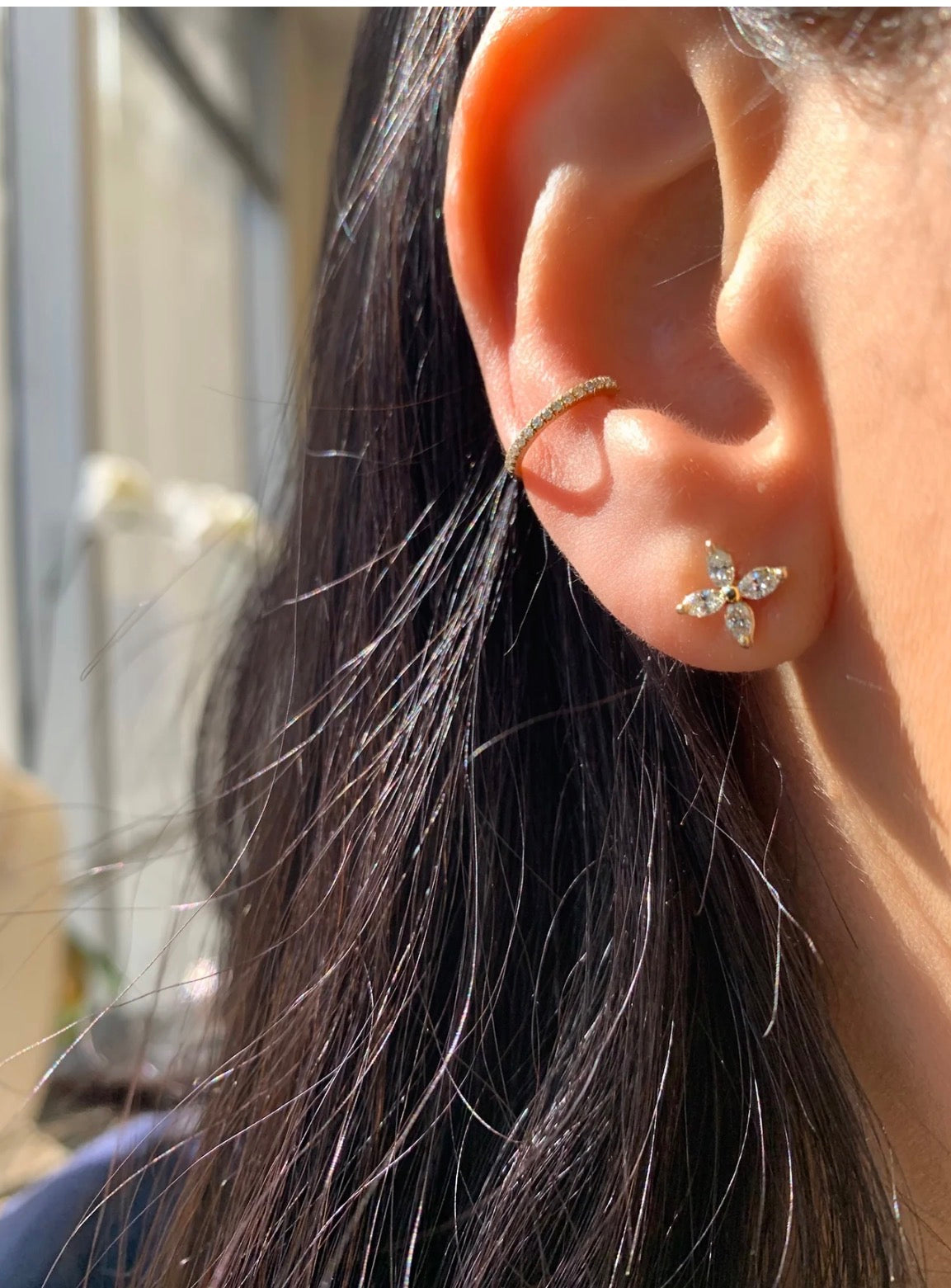 LILY BUTTERFLY DIAMOND STUD EARRINGS