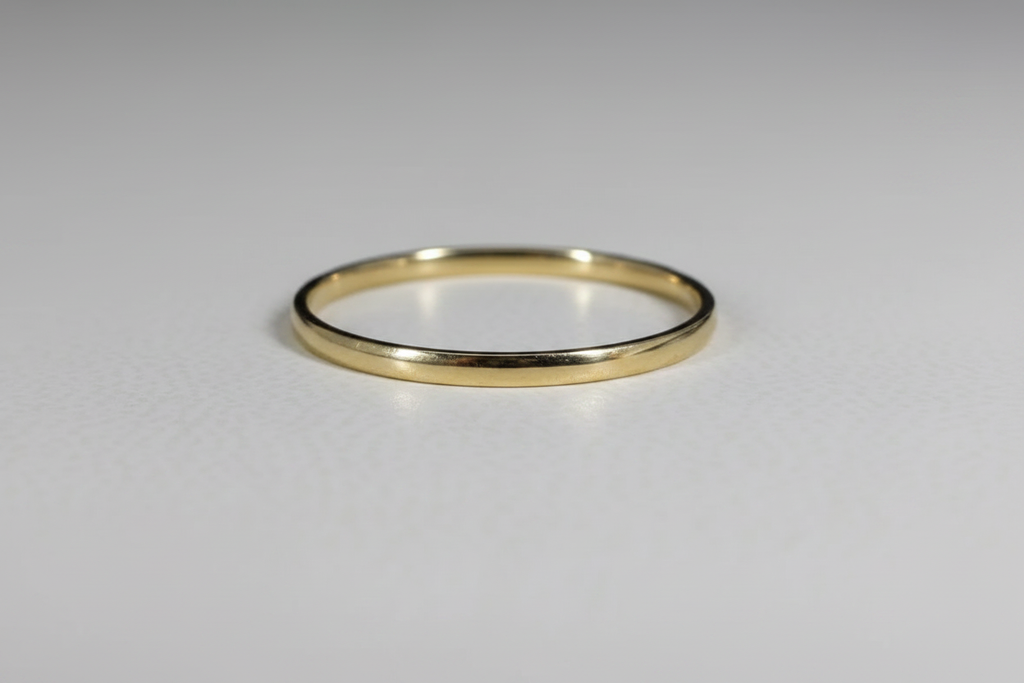 2mm Thin Plain Gold Wedding Band