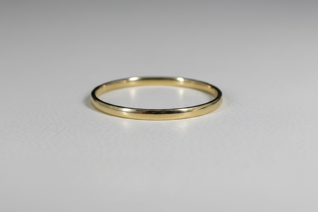 2mm Thin Plain Gold Wedding Band