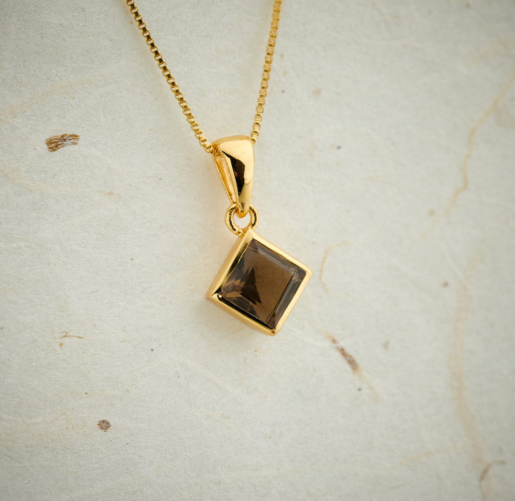 Smoky Quartz Everyday Gold Pendant