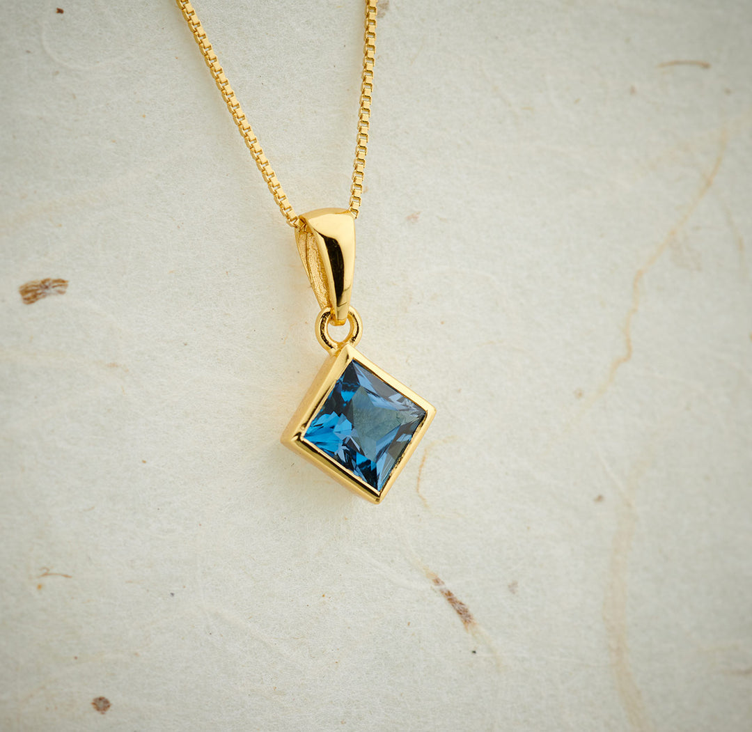 London Blue Topaz Everyday Gold Pendant