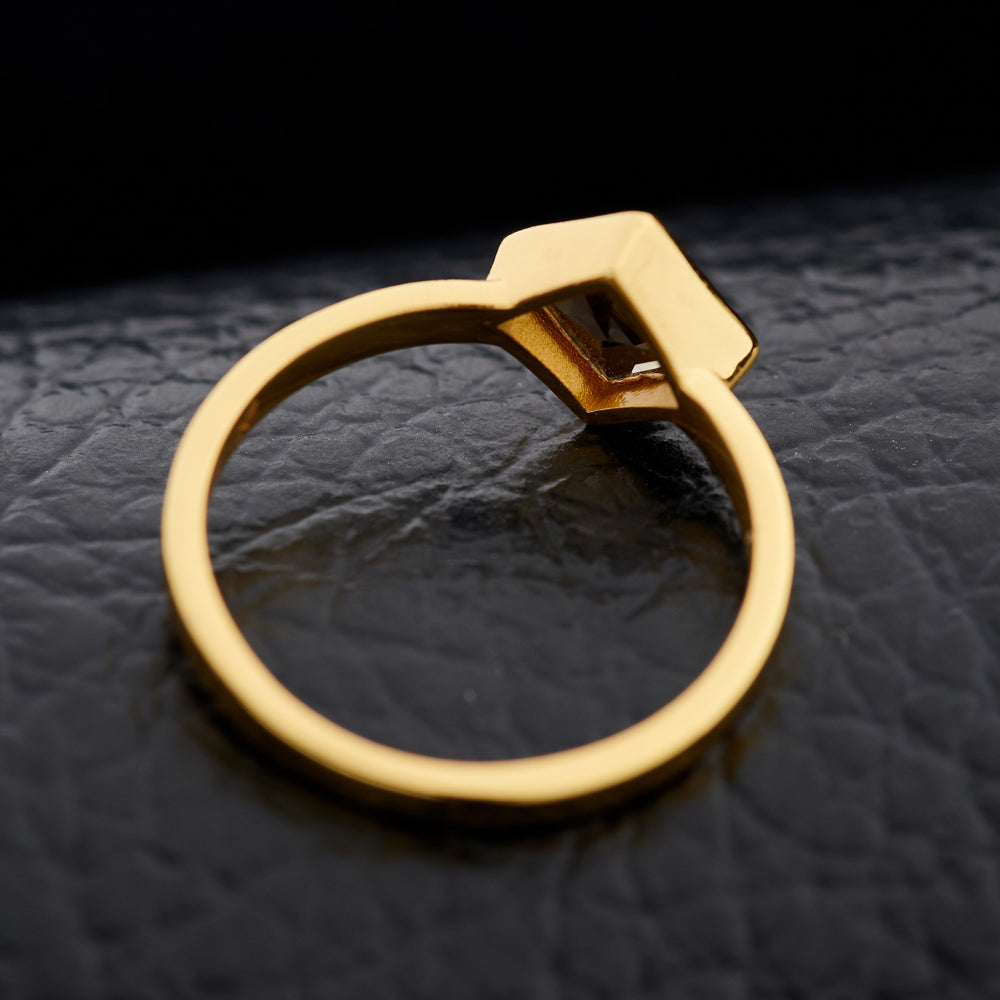 Smoky Quartz Gold Vermeil Ring — 1+ Carat Certified Gemstone