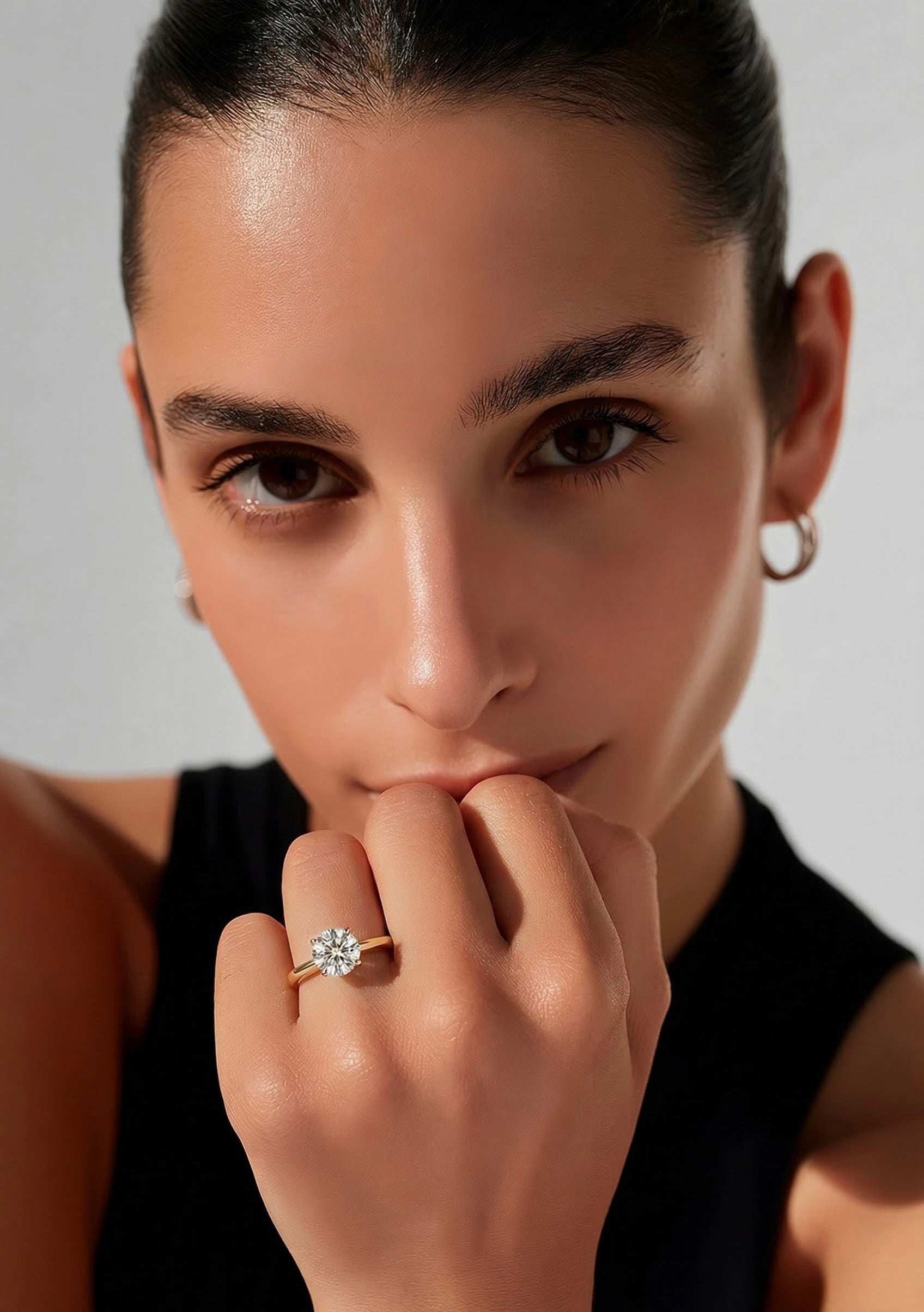 Amelia Round Cut Solitaire Lab Diamond Engagement Ring