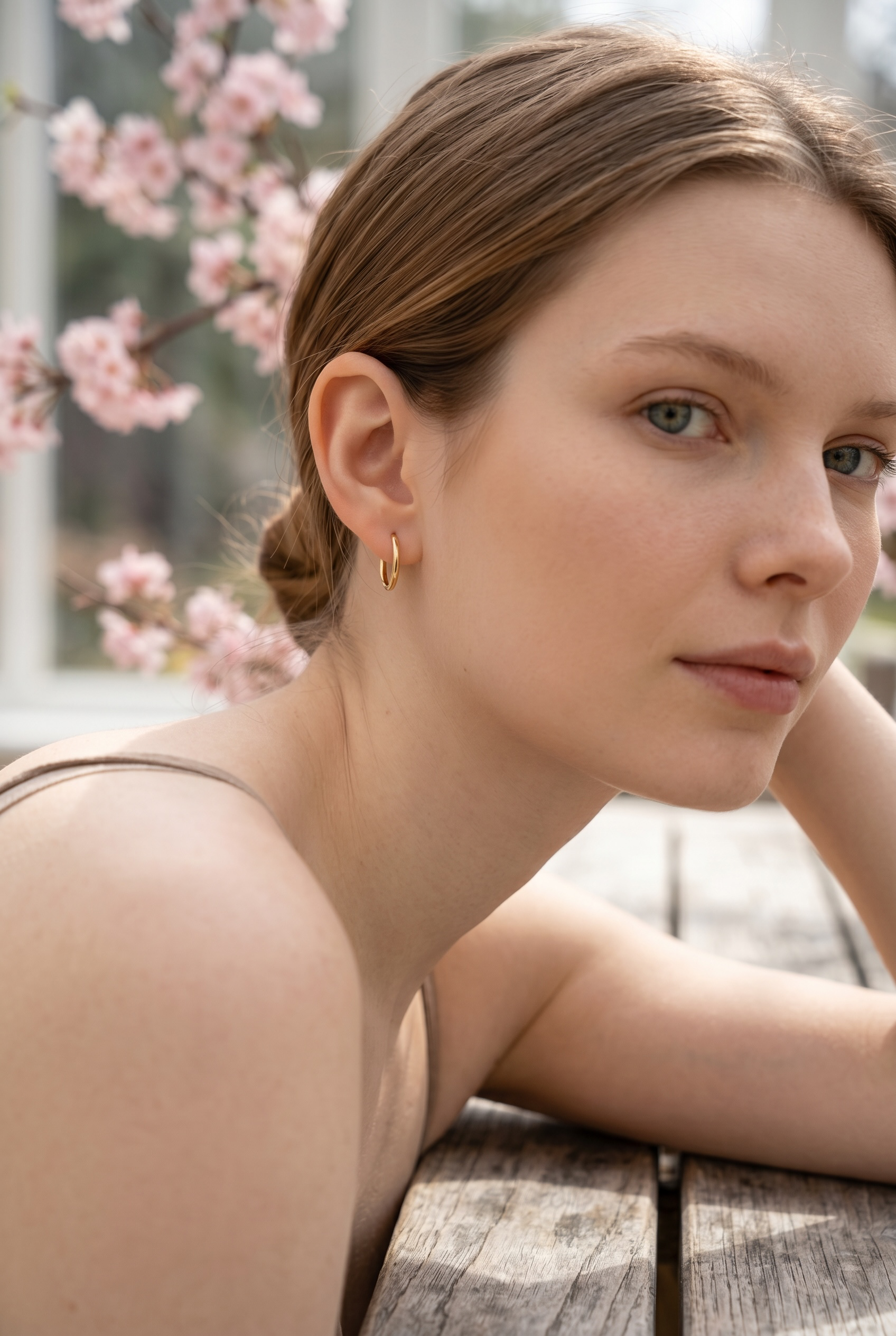 Dainty Click Hoop Earrings in 14K Gold
