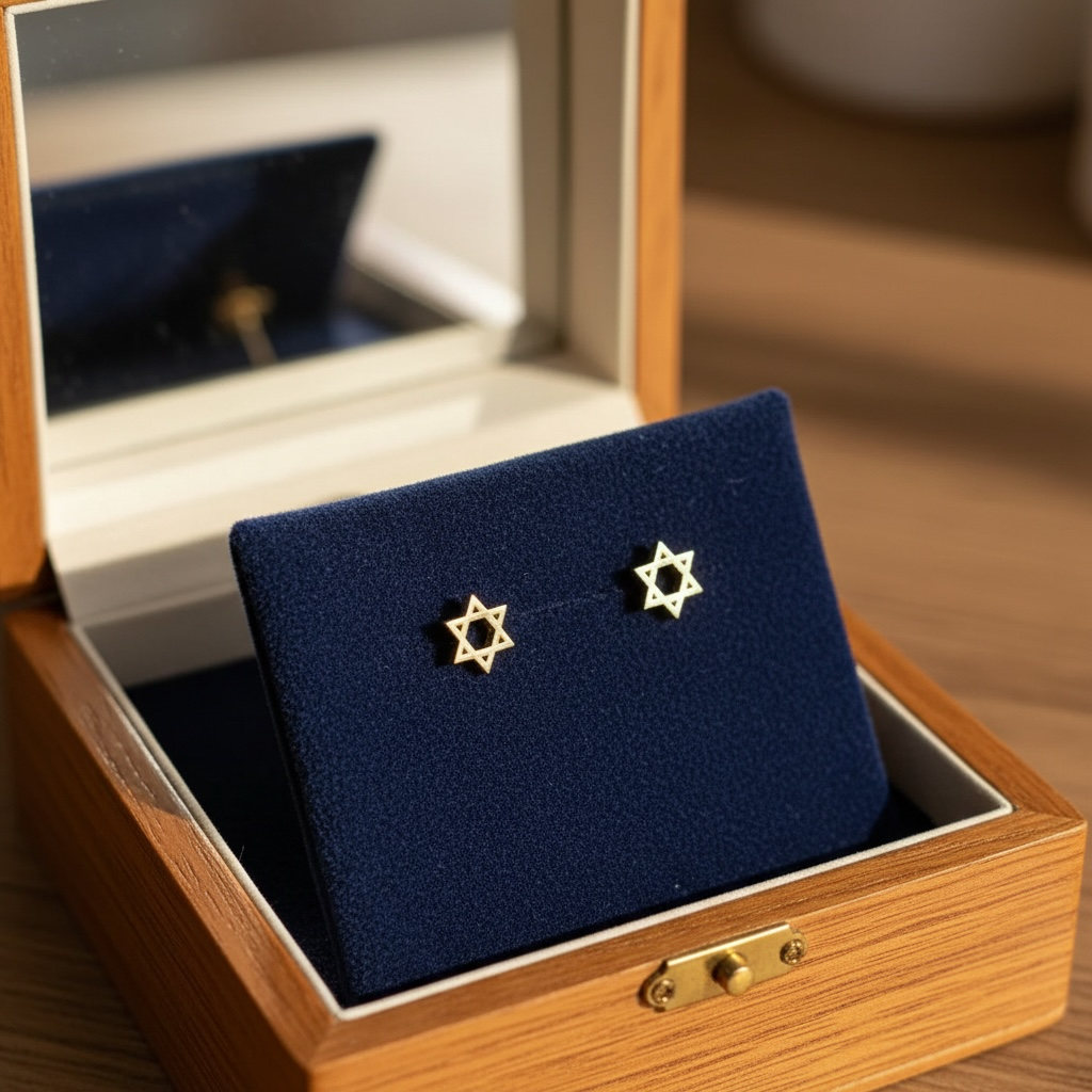 STAR OF DAVID TINY EARRINGS