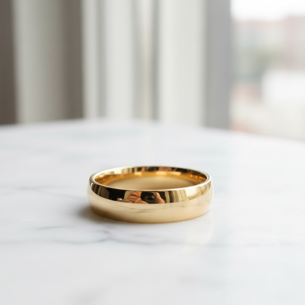 5MM Plain Gold Wedding Band Product Shot
