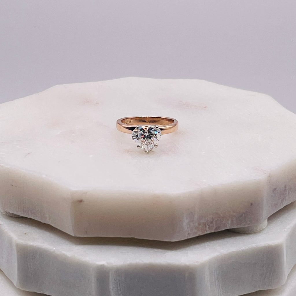 Janis Heart Shape Cut Solitaire Lab Diamond Engagement Ring