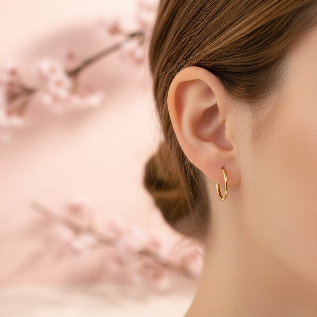 Dainty Click Hoop Earrings in 14K Gold