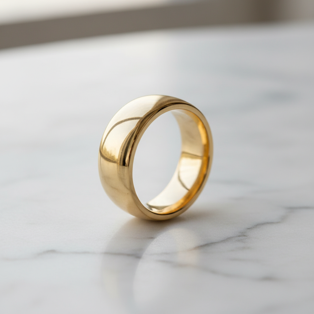 7MM Plain Gold Wedding Band Product Shot