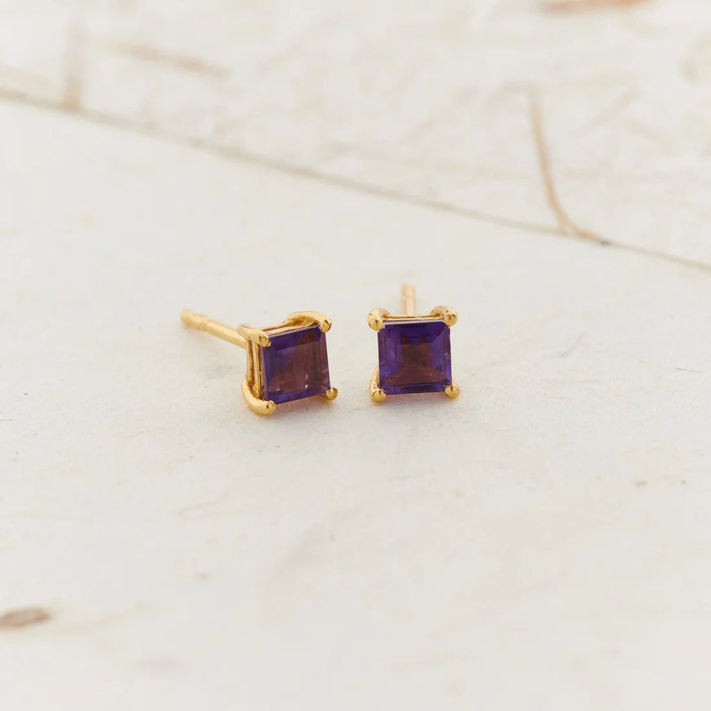 Amethyst Gold Vermeil Earrings