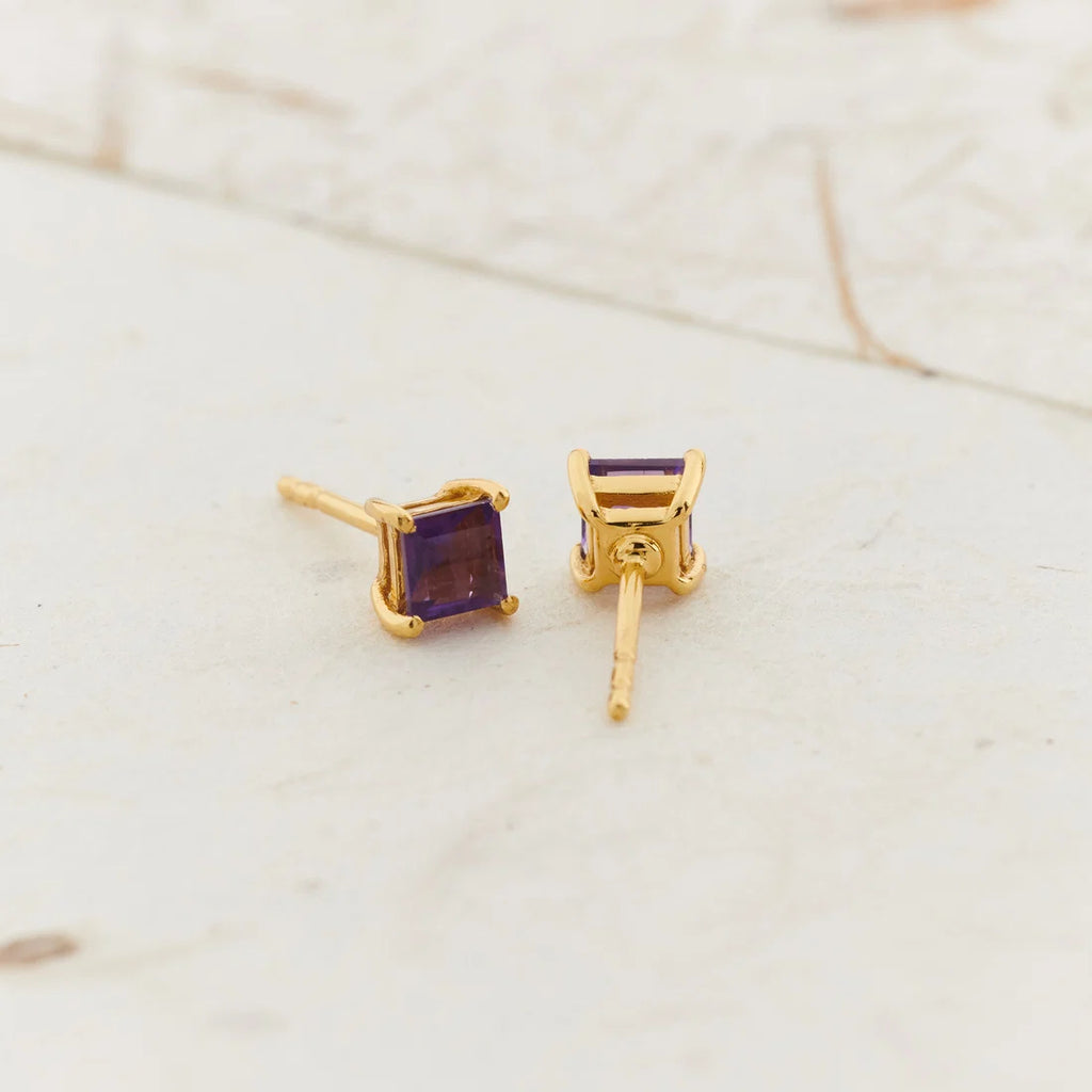 Amethyst Gold Vermeil Earrings