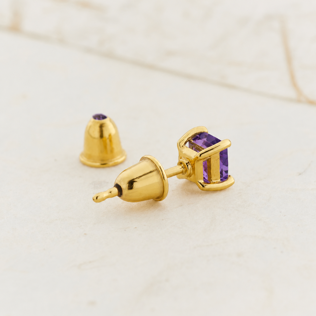 Amethyst Gold Vermeil Earrings
