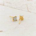 Aquamarine Gold Vermeil Earrings - front and back view