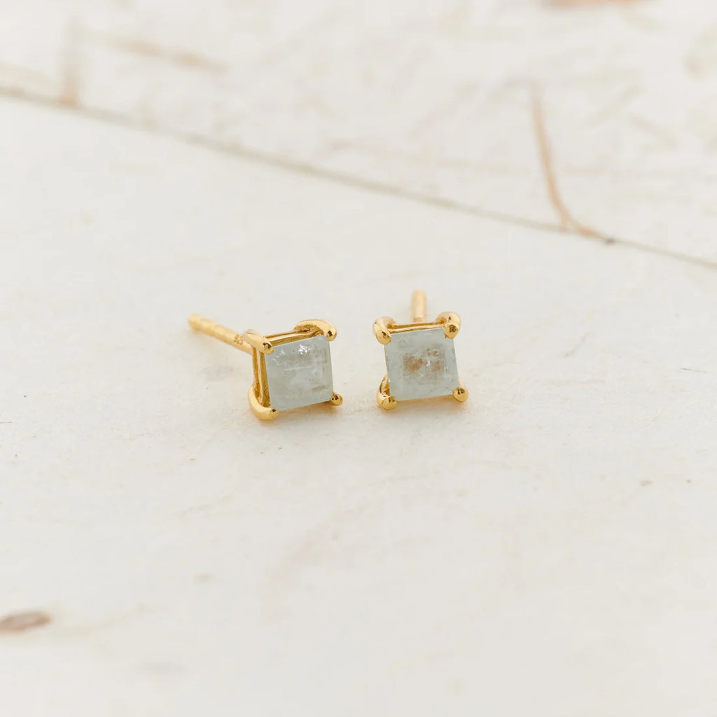 Aquamarine Gold Vermeil Earrings - pair front view