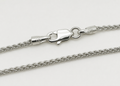 White Round Wheat Chain Necklace 14K White Gold 22" 1.50 mm
