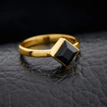 Black Spinel Everyday Gold Ring