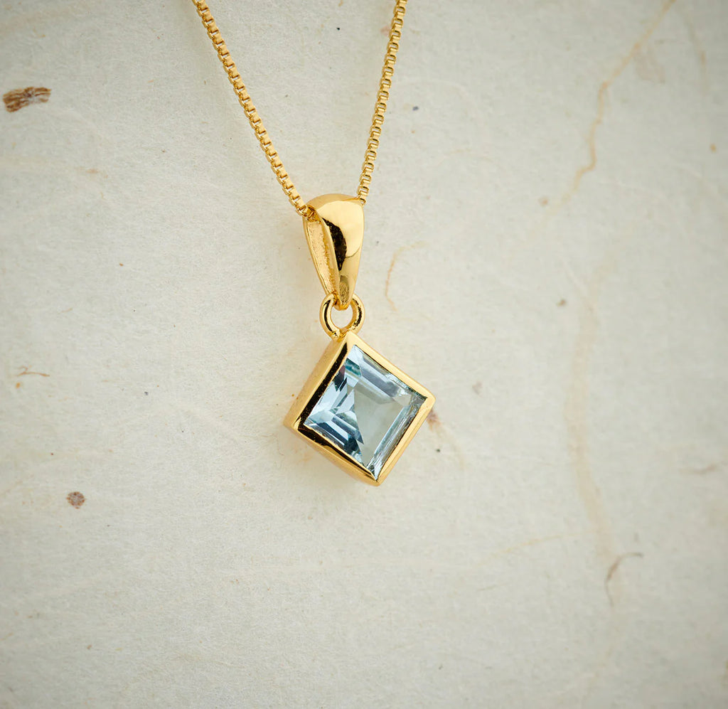 Blue Topaz Everyday Gold Pendant