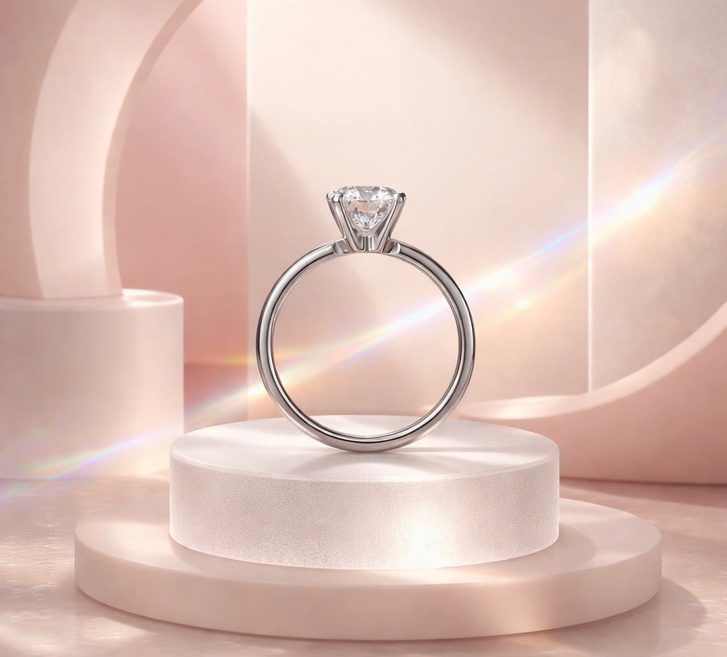 Amelia Round Cut Solitaire Lab Diamond Engagement Ring