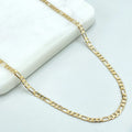 Figaro Chain Necklace 3mm Solid 14K Italian Yellow Gold 24"