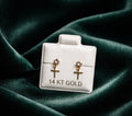 14K Gold Cross Drop Earrings