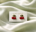 Enamel Cherry Stud Earrings