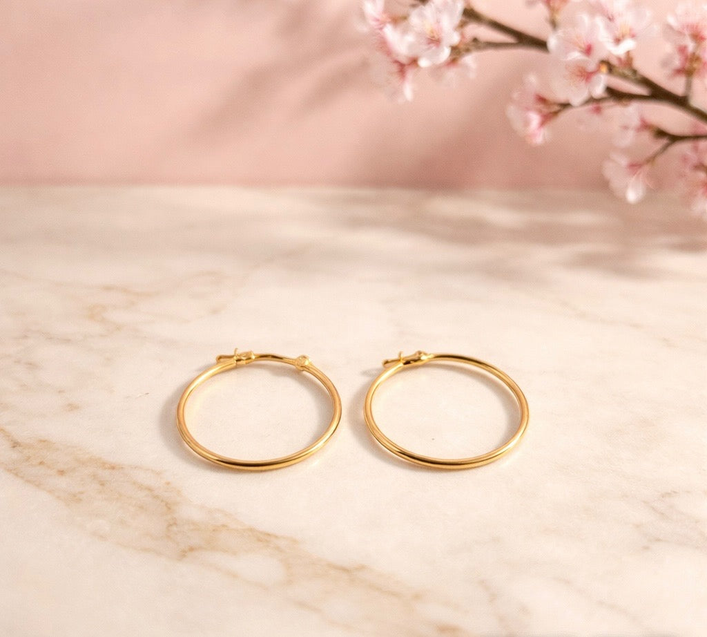 Dainty Click Hoop Earrings in 14K Gold
