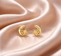 Tiny Moon & Star Stud Earrings in 14K Gold