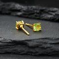 Peridot Gold Vermeil Round Earrings - front and back view