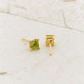 Peridot Gold Vermeil Earrings - front and back view