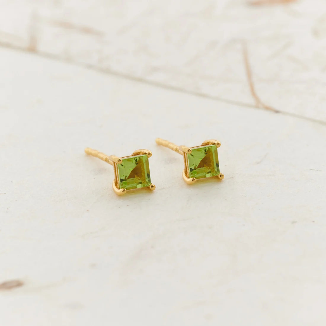 Peridot Gold Vermeil Earrings - pair front view