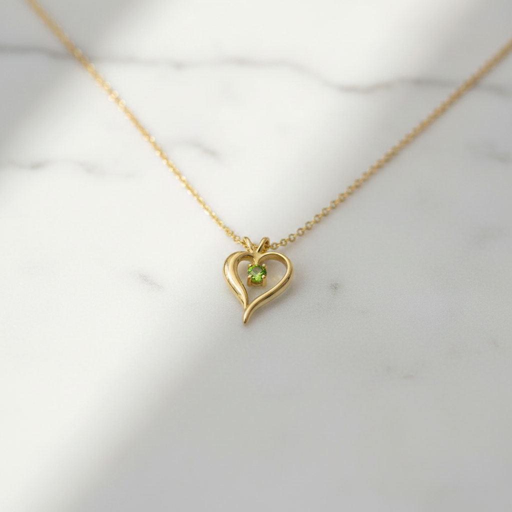 Silhouette Heart Pendant – Wear Your Heart with Your Birthstone