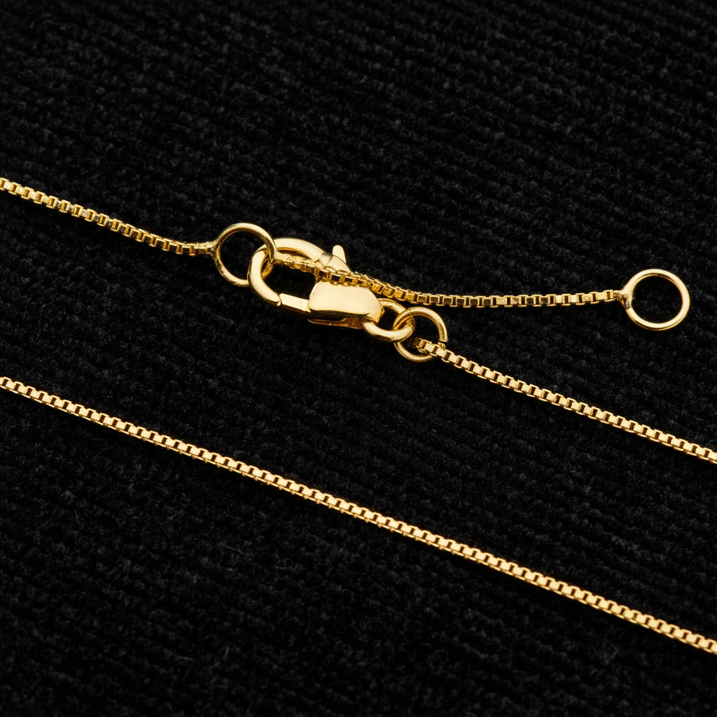 Gold Box Chain with Plain Circle Tag