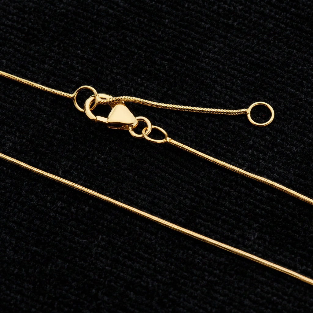 Gold Snake Chain with Plain Circle Tag