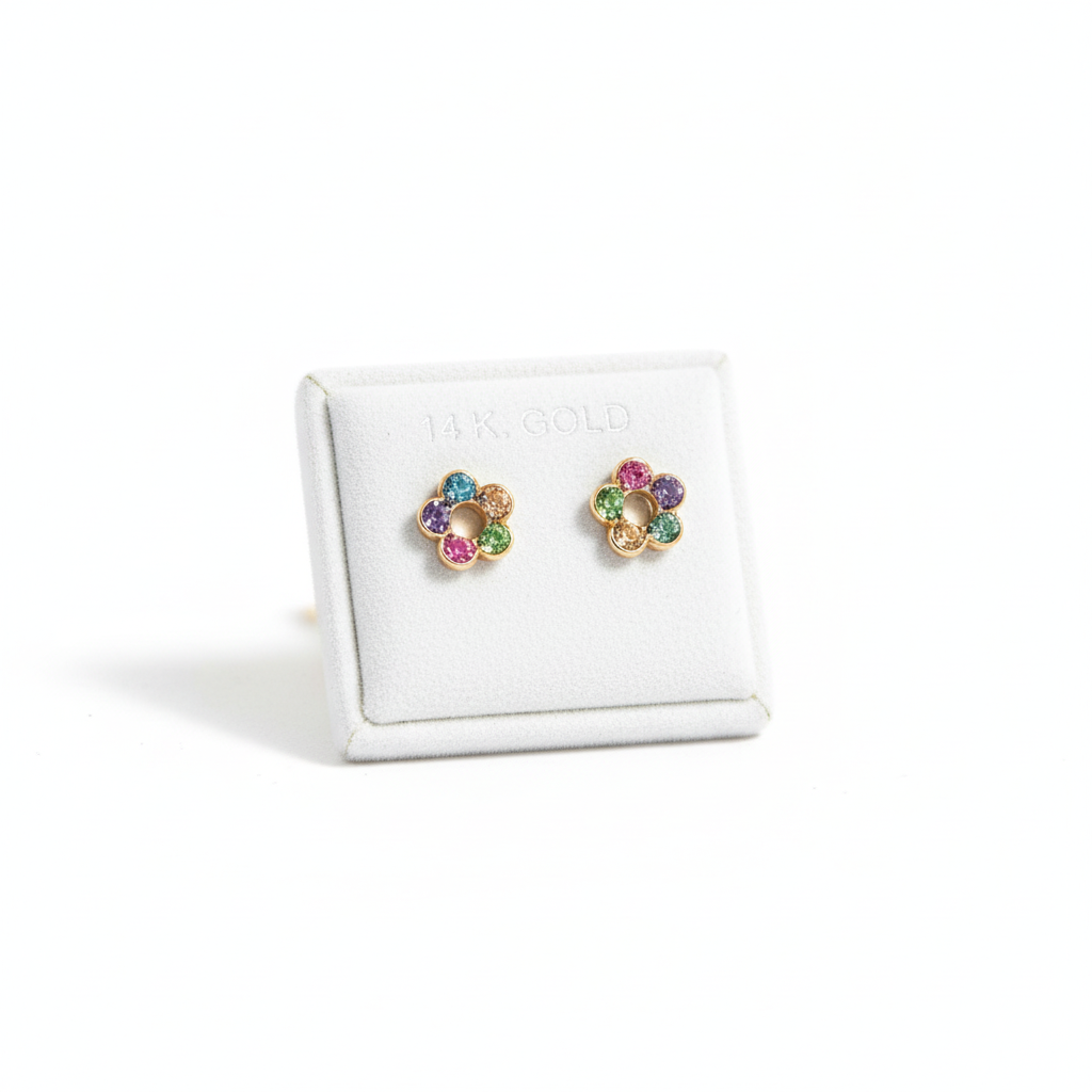 Multicolor Flower Stud Earrings