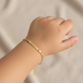 Toddler wearing Baby Mariner ID Bracelet